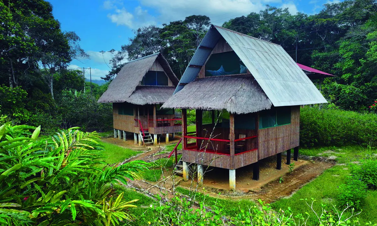 Photo of the exterior of Bambu Lodge near Patria in Manu National Park