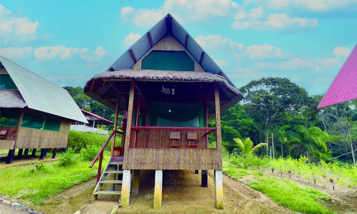 Photo of the exterior of Bambu Lodge near Patria in Manu National Park