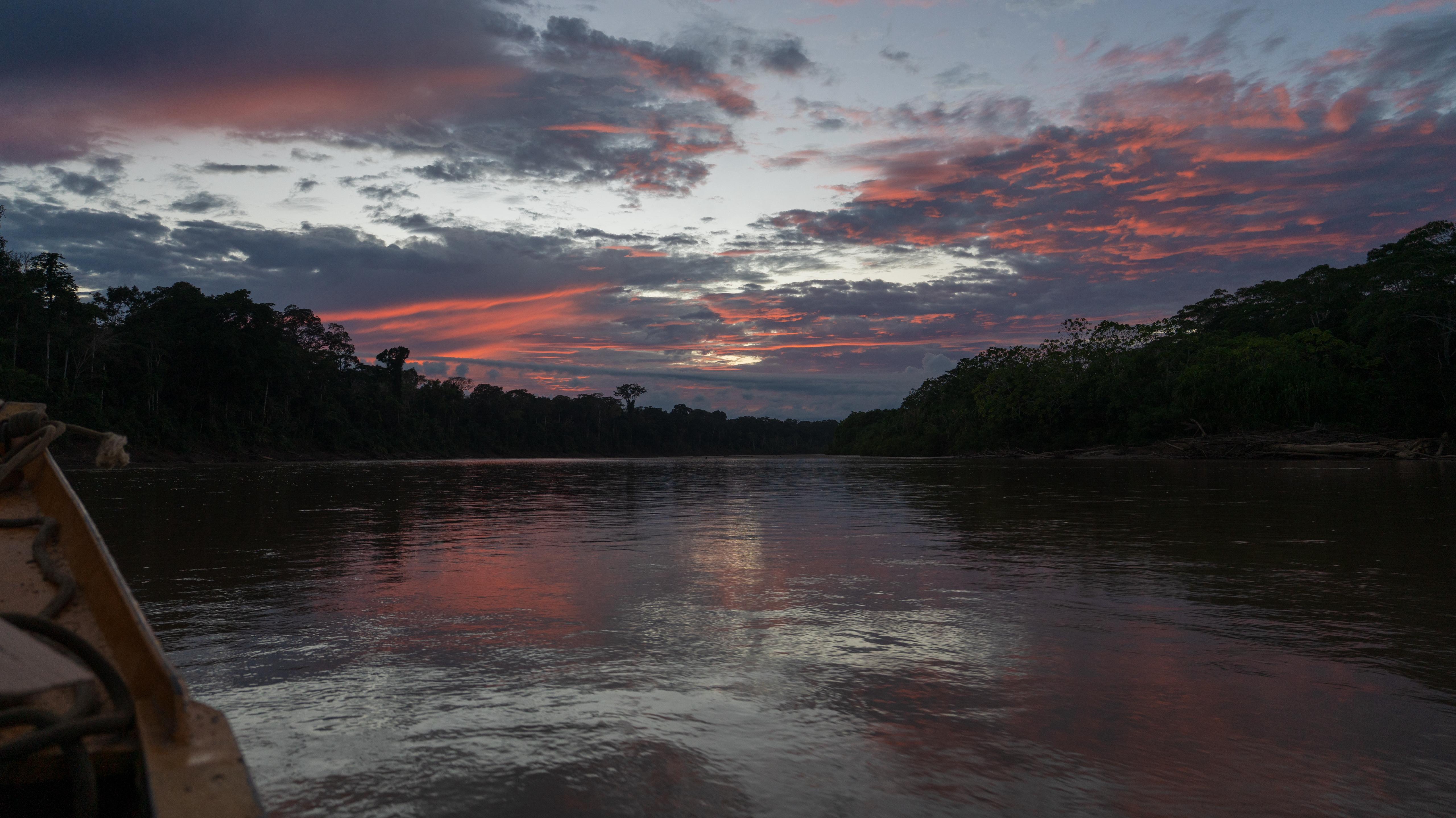 A boat on the Madre de Dios River